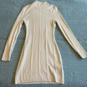 Abercrombie Mock Neck Cable Mini Sweater Dress (Medium Petite)